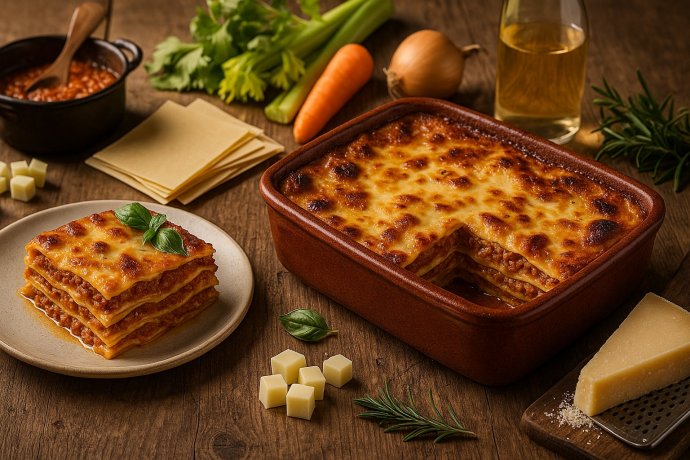 Timballo ascolano al forno: pasta all’uovo, ragù, mozzarella e Parmigiano dorati